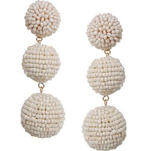 Seed Beads Beehive Cream Earring
